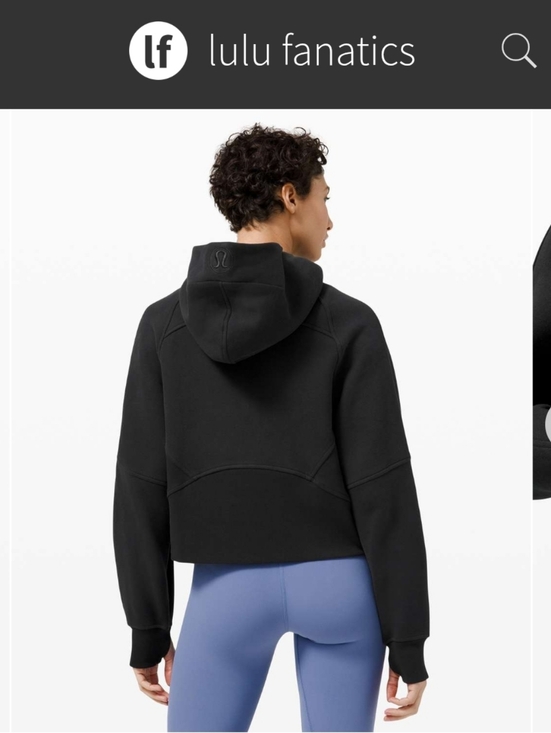 Lululemon Scuba Oversized Full Zip Hoodie Black Cropped Boxy Fit XL/XXL - Picture 15 of 15